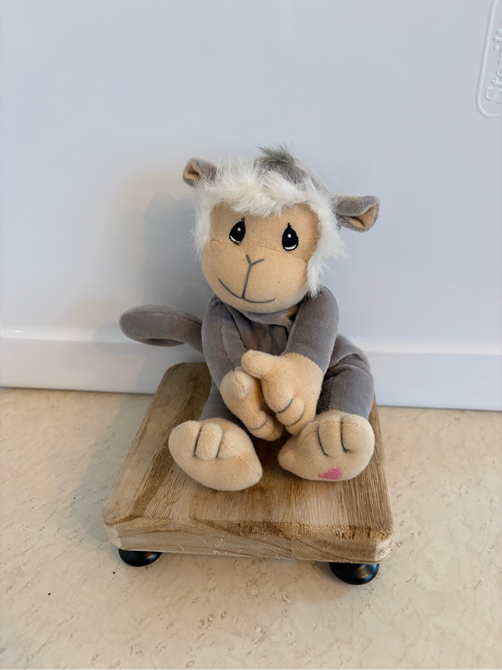 Precious Moments Tender Tails Grey Monkey Plush